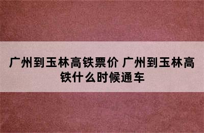 广州到玉林高铁票价 广州到玉林高铁什么时候通车